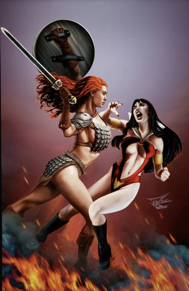 VAMPIRELLA VS RED SONJA #2 RON LEARY VIRGIN EXCLUSIVE